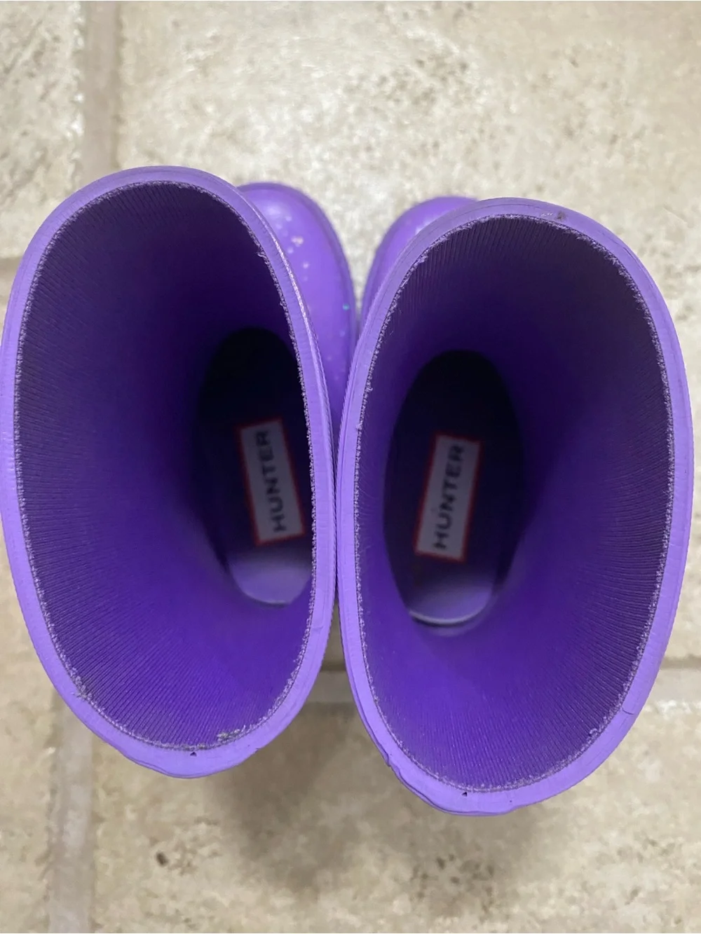 Hunter Kids Purple Glitter Rain Boots